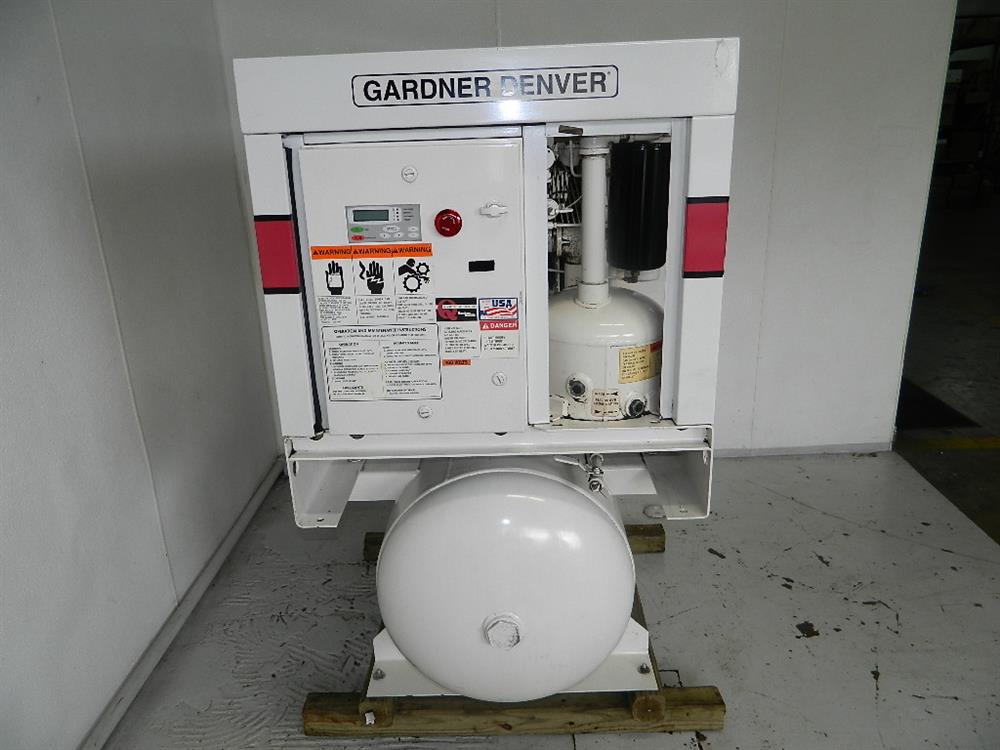 25 HP GARDNER DENVER Rotary Screw Air Compressor - Model EBE99N, 100 ...