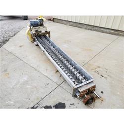 6in Dia. X 8ft L Twin Mixing Screw Ribbon Conveyor Feeder - Stainless 