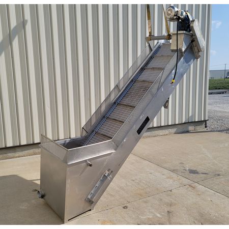 24in Wide Cleated Incline Conveyor - Stainless Steel, Sanitary ...