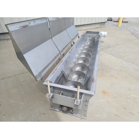 11in X 10ft Long Industrial Food Grade Screw Auger Conveyor - Stainless ...