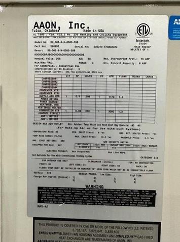 AAON, INC. Make Up Air Unit | Air Handling Equipment